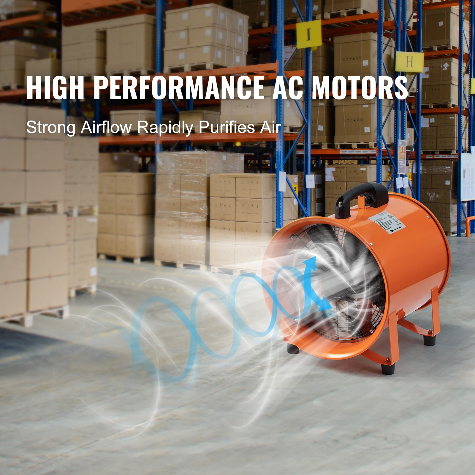 Portable Industrial Ventilator Fan With Flexible Duct Hose_voghion.com